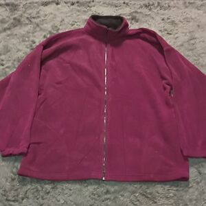 Vintage Made in U.S.A. Women's Purple Full Zip Collared Long Sleeve Jacket L